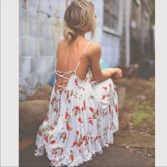 Free People Dresses & Skirts - ⭐️SOLD⭐️Free People Lace Up Back Trapeze Dress